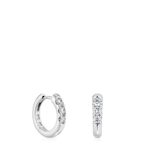 Cheap Platinum Hoop earrings with laboratory grown diamonds Les Classiques LGD Hoop Earrings