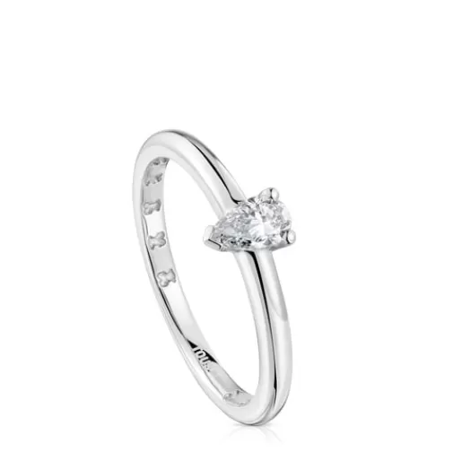 Sale Platinum solitaire Ring with pear-cut, laboratory grown diamond Les Classiques LGD Solitaire Rings