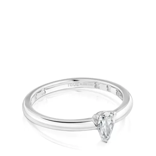 Sale Platinum solitaire Ring with pear-cut, laboratory grown diamond Les Classiques LGD Solitaire Rings