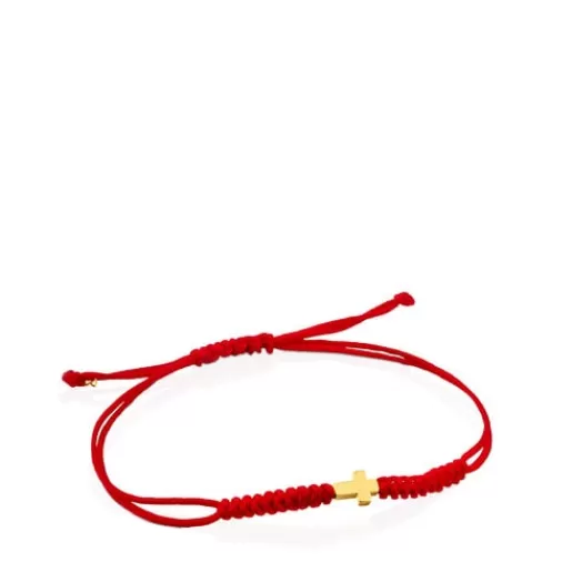 Online Red Cord and Gold Sweet Dolls XXS cross Bracelet Kids Gold Bracelets | Cord And Thread Bracelets