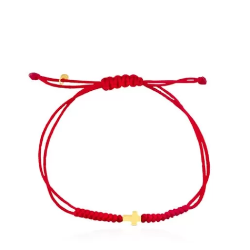 Online Red Cord and Gold Sweet Dolls XXS cross Bracelet Kids Gold Bracelets | Cord And Thread Bracelets