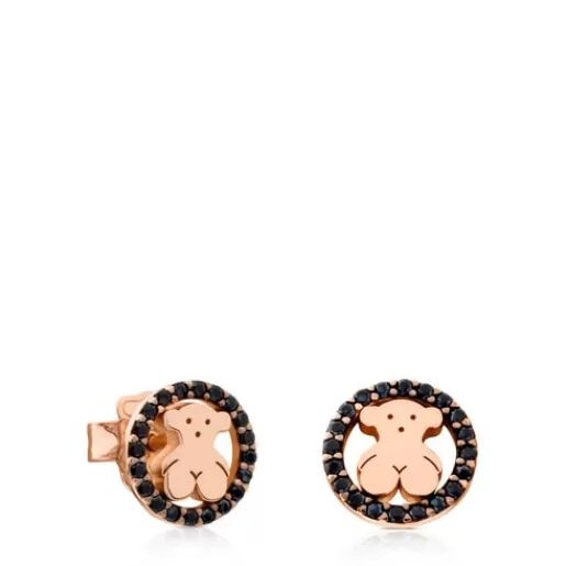 Cheap Rose Vermeil Silver Camille Earrings with Spinels Bear motif Silver Earrings | Small Earrings