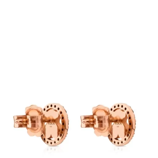 Cheap Rose Vermeil Silver Camille Earrings with Spinels Bear motif Silver Earrings | Small Earrings