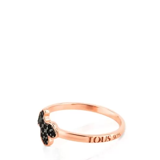 Outlet Rose Vermeil Silver Motif Ring with Spinels Bear motif Silver Rings | Small Rings