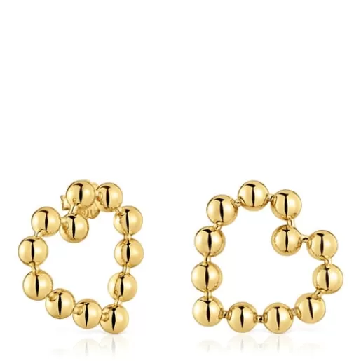 Sale Short heart Earrings with 18kt gold plating over silver Sugar Party Silver Earrings