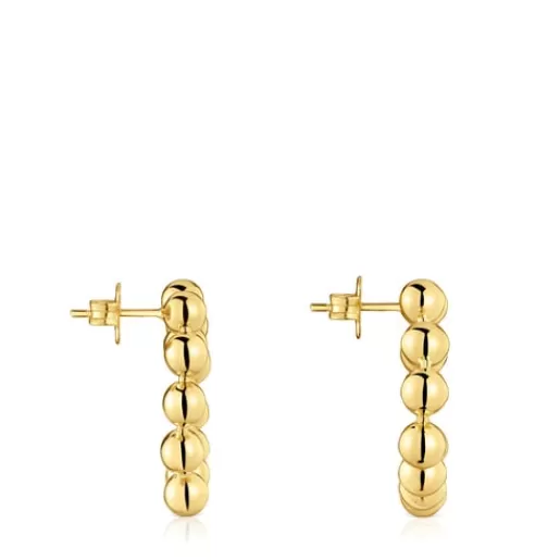 Sale Short heart Earrings with 18kt gold plating over silver Sugar Party Silver Earrings