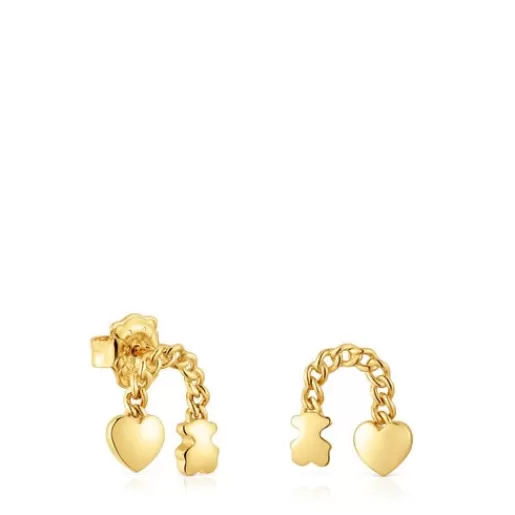 Cheap Short 18kt gold plating over silver Earrings with motifs Bold Motif Silver Earrings