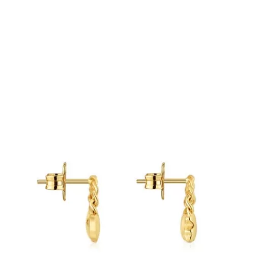 Cheap Short 18kt gold plating over silver Earrings with motifs Bold Motif Silver Earrings
