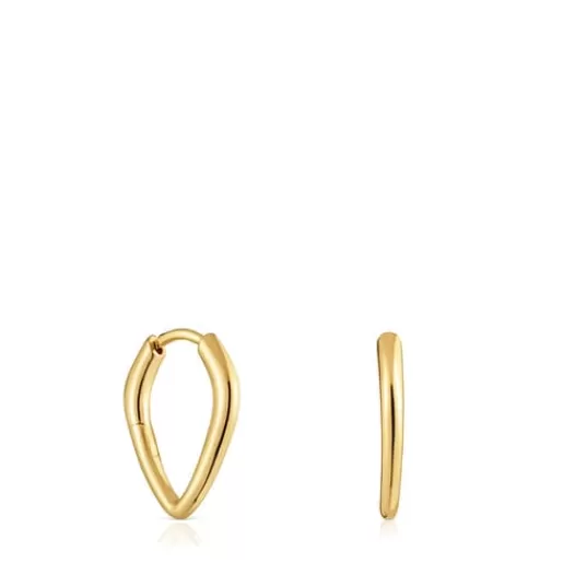 Cheap Short, pointed Hoop earrings in 18 kt gold plating over silver Basics Silver Earrings | Hoop Earrings