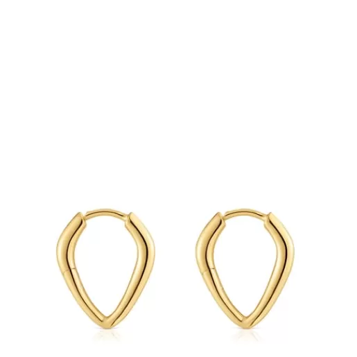 Cheap Short, pointed Hoop earrings in 18 kt gold plating over silver Basics Silver Earrings | Hoop Earrings