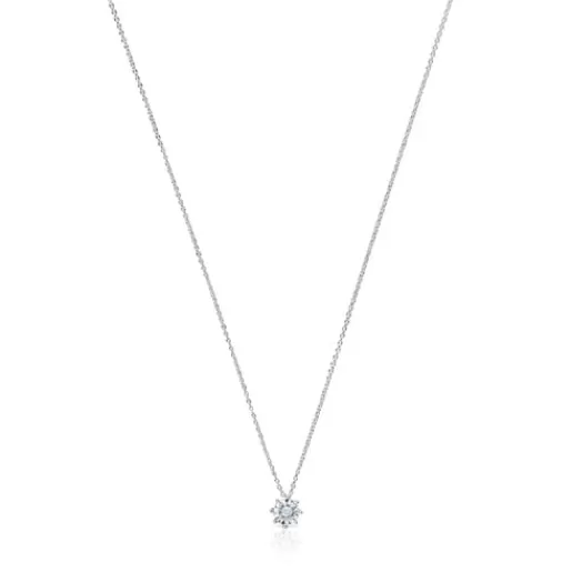 Outlet Short rosette Necklace in white gold with 0.15 ct diamonds Les Classiques Short Necklaces