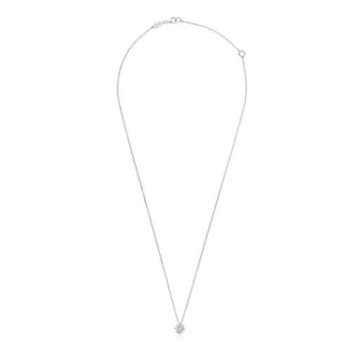 Outlet Short rosette Necklace in white gold with 0.15 ct diamonds Les Classiques Short Necklaces