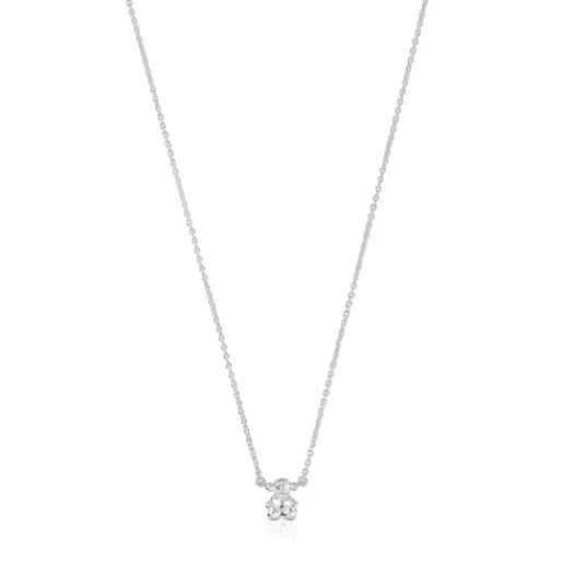 Outlet Short and rock crystal quartz bear motif Necklace Color Bear Short Necklaces