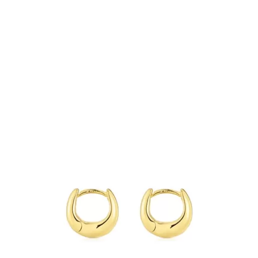 Outlet Short, thick Hoop earrings with 18kt gold plating over silver Basics Silver Earrings | Hoop Earrings
