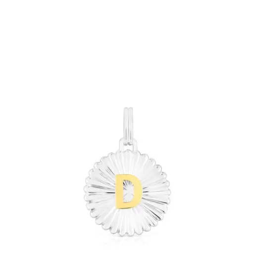 Outlet Silver and silver vermeil Alphabet letter D medallion Pendant Silver Pendants | Small Pendants