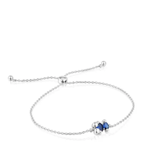 Outlet bear motif chain Bracelet with laboratory-grown lilac-colored sapphire Color Bear LGG Chain Bracelets