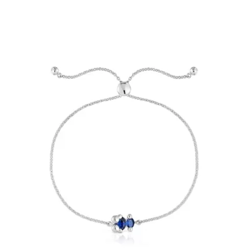 Outlet bear motif chain Bracelet with laboratory-grown lilac-colored sapphire Color Bear LGG Chain Bracelets