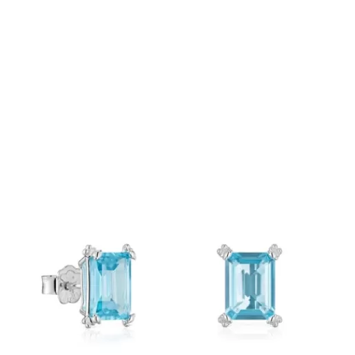 Online Heart earrings with topaz Color Pills Silver Earrings