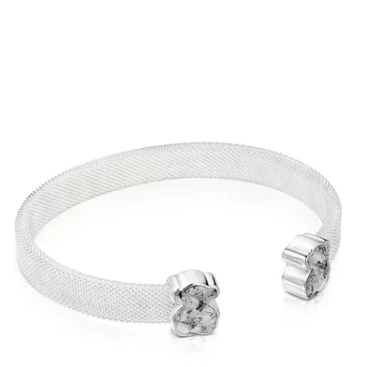 Cheap Silver Mesh Color Bracelet with Tourmalinated Quartz Silver Bracelets | Bangle Bracelets
