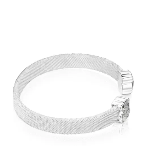 Cheap Silver Mesh Color Bracelet with Tourmalinated Quartz Silver Bracelets | Bangle Bracelets