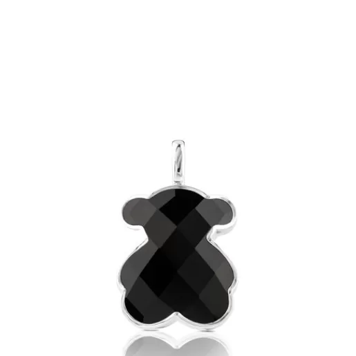 Sale Color Pendant with faceted onyx 3,3cm. Silver Pendants | Medium Pendants