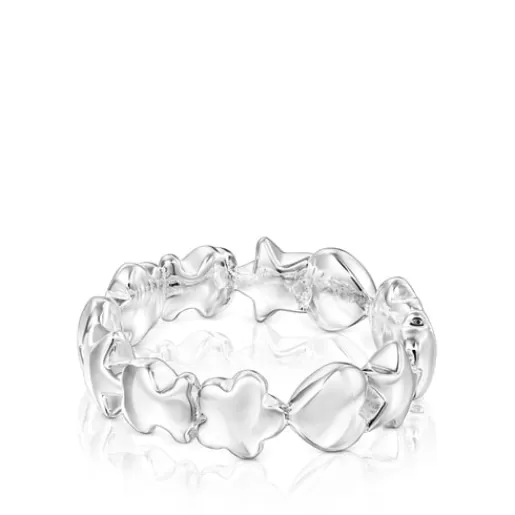 Cheap Silver Mini Icons Ring with Bear, Heart and Flower motifs Silver Rings | Small Rings