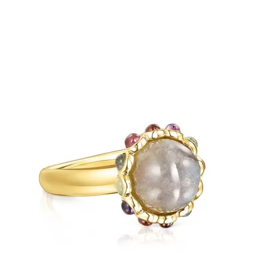 Cheap Silver vermeil Magic Nature Ring with labradorite and gemstones Silver Rings | Small Rings