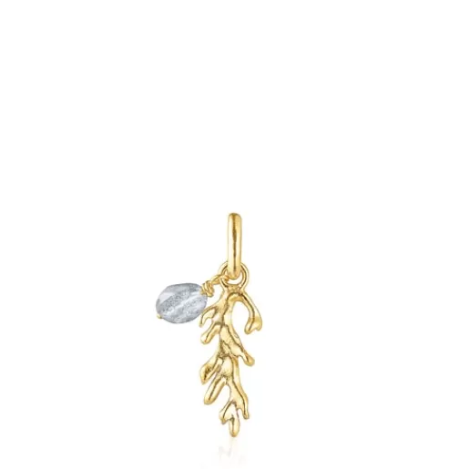 Outlet Silver vermeil Oceaan Color Pendant with labradorite Silver Pendants