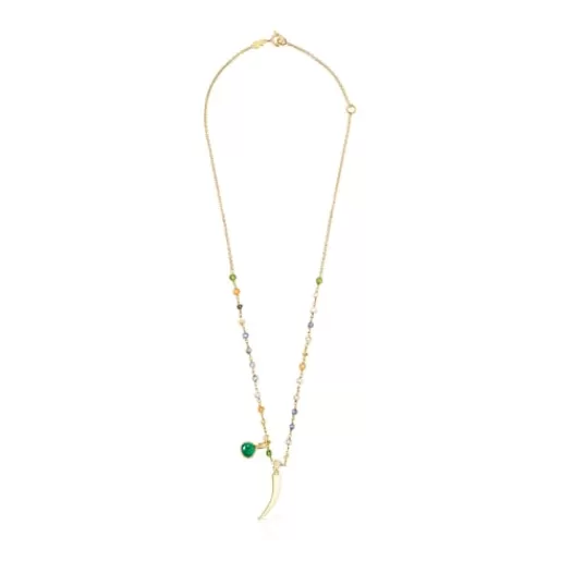 Cheap Silver Vermeil Good Vibes cornucopia Necklace with Gemstones Silver Necklaces | Short Necklaces