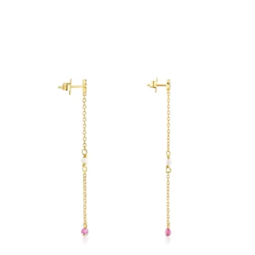 Outlet Silver vermeil New Motif Earrings with chrome diopsides and sapphires Silver Earrings | Large Earrings