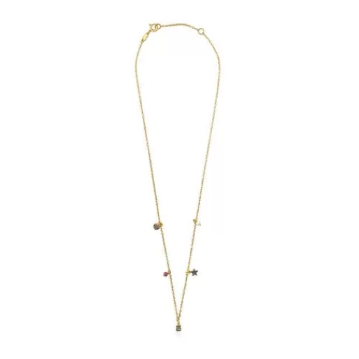 Sale Silver vermeil New Motif Necklace with gemstones and pearl Silver Necklaces | Short Necklaces