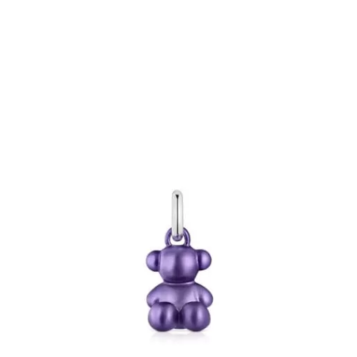 New Small dark-lilac-colored steel bear Pendant Bold Bear Silver Pendants | Small Pendants