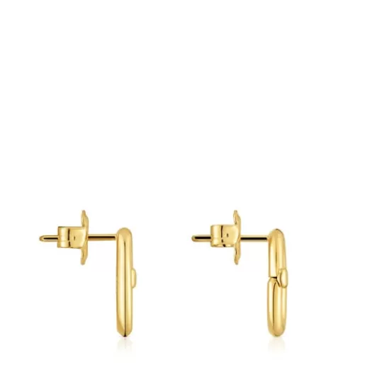 Online Small Earrings with 18kt gold plating over silver Hold Oval Silver Earrings | Small Earrings