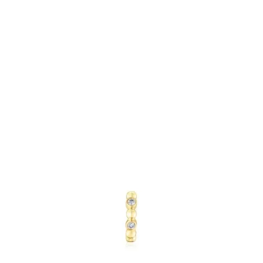 New Small Hoop earring with balls and diamonds Les Classiques Gold Earrings | Individual Earrings