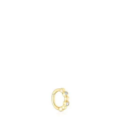 New Small Hoop earring with balls and diamonds Les Classiques Gold Earrings | Individual Earrings