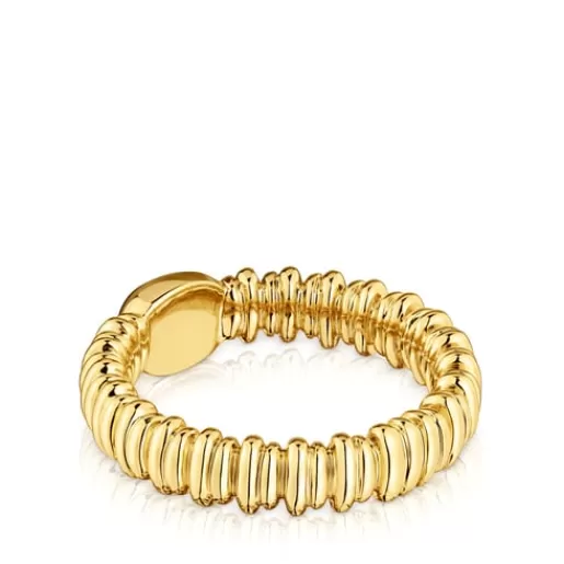 Outlet Small 18kt gold-plated silver and gray mother-of-pearl Ring Sugar Party Silver Rings