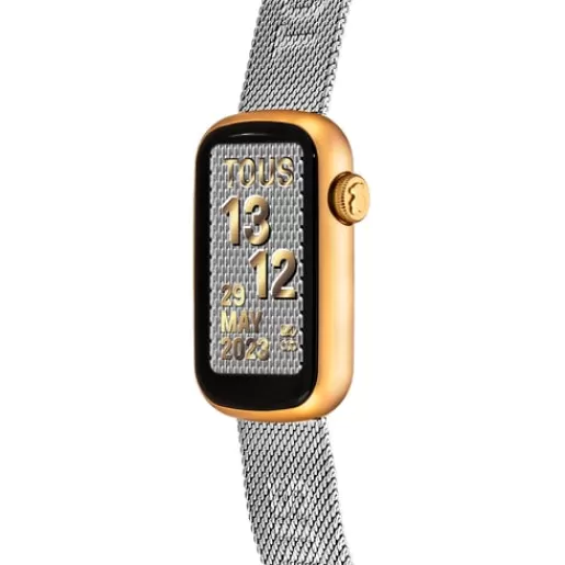 Outlet Smartwatch with steel bracelet and aluminum case in gold-colored IPG T-Band Mesh For Her | For Man