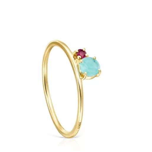 Shop Mini Ivette Ring in with Amazonite and Ruby 分类为空 | Small Rings