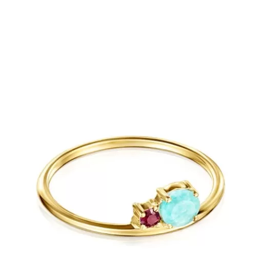 Shop Mini Ivette Ring in with Amazonite and Ruby 分类为空 | Small Rings