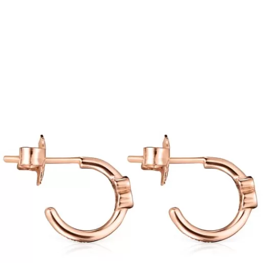Cheap Motif hoop Earrings in Rose Silver Vermeil with Spinels Silver Earrings | Hoop Earrings