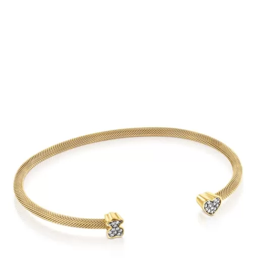 Sale Nocturne Bracelet in Silver Vermeil with Diamonds 0,5cm motif Silver Bracelets | Bangle Bracelets