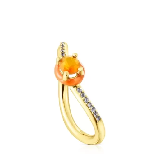 Online Vibrant Colors Ring with carnelian and enamel Silver Rings | Small Rings