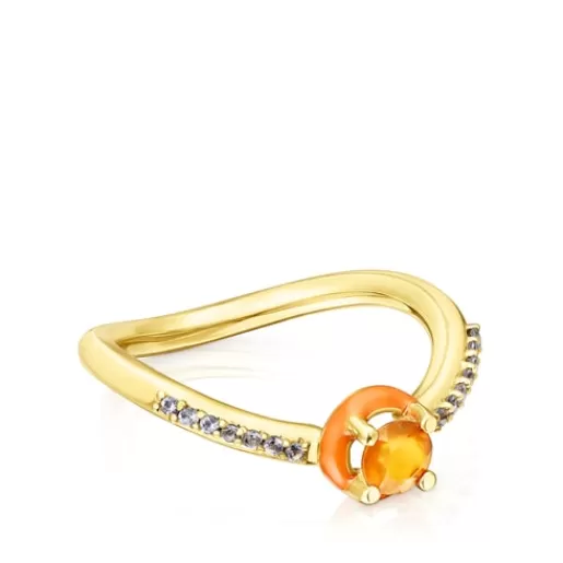 Online Vibrant Colors Ring with carnelian and enamel Silver Rings | Small Rings