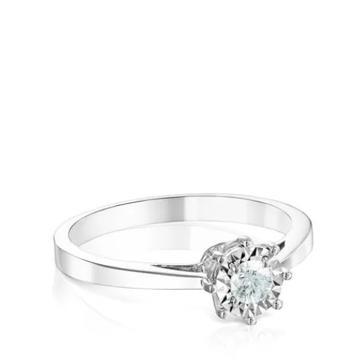 Outlet White gold Les Classiques Ring with medium Diamond rosette. 0,15ct. 分类为空 | Diamond Rings