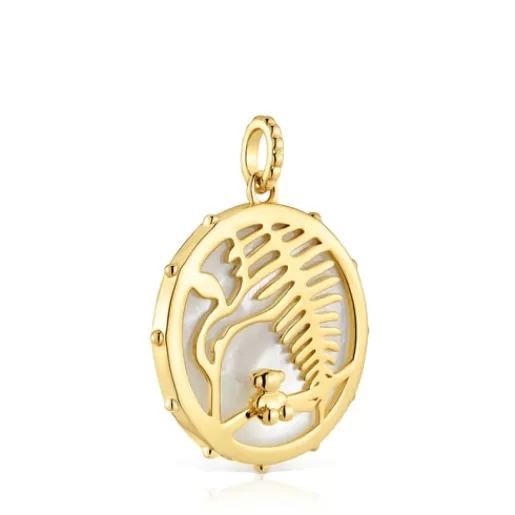 Online Yunque openwork pendant with 18 kt gold plating over silver and mother-of-pearl Silver Pendants | Medium Pendants